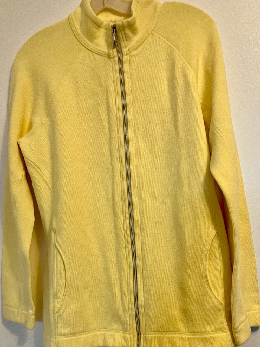 Tommy Bahama Lemon Yellow Full-Zip Women’s Cotton Sweater/Jacket M EUC
